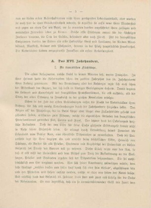 A. Das XVI. Jahrhundert