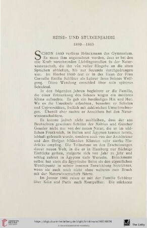 Reise- und Studienjahre (1860 - 1865)