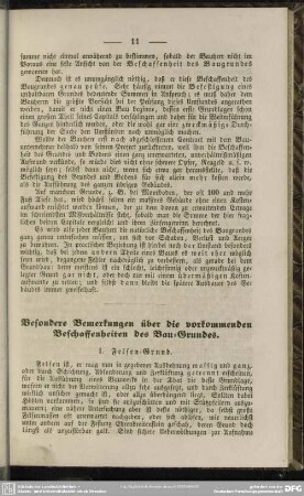 Besondere Bemerkungen über die vorkommenden Beschaffenheiten des Bau-Grundes