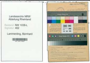 Entnazifizierung Bernhard Lammerding , geb. 17.08.1896 (Postbeamter)
