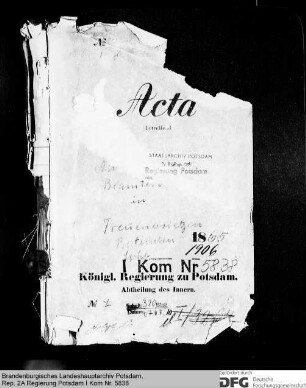 Anstellung von Beamten, Rats- und Polizeidienern in Treuenbrietzen
