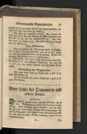 Vom Lichte der Diamanten und anderer Körper.