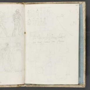 Figurenstudien und Architekturskizzen