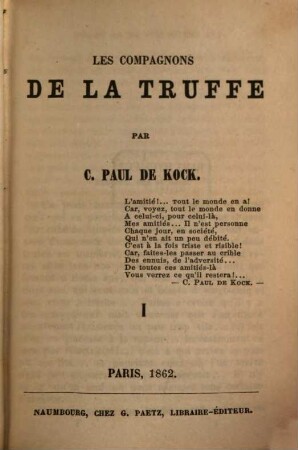 Les compagnons de la truffe, 1