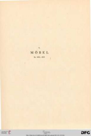 V. Möbel (Nr. 586-593)