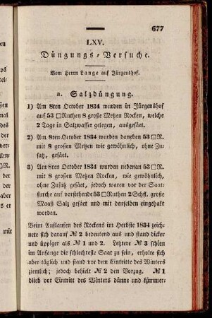 LXV. Düngungs-Versuche