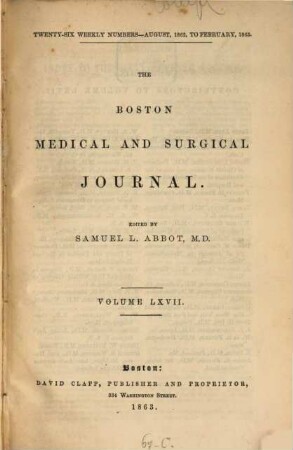 Boston medical and surgical journal. 67, 67. 1863