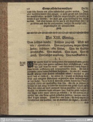 Der XIII. Sontag. Vom falschen bericht ...