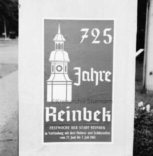 725-Jahr-Feier: Festwoche vom 27. Juni bis 7. Juli 1963: Plakat "725 Jahre Reinbek"