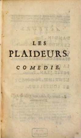 Les plaideurs : comédie