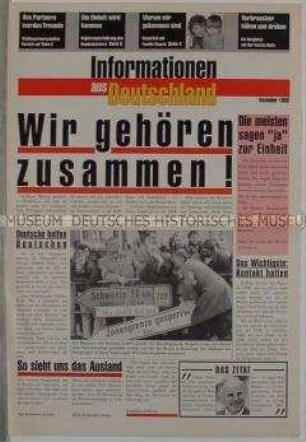 Sonderdruck der Bundesregierung zur Übersiedlung Zehntausender DDR-Bürger