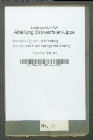 Ablösung der Schafhude von den Grundstücken der Feldmark Rietberg