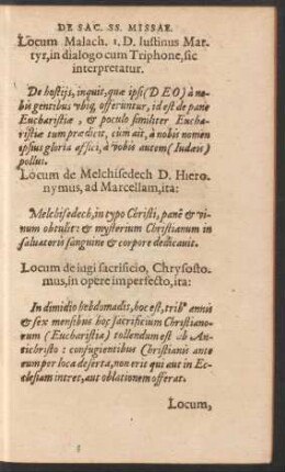 Locum Malach. I. ...