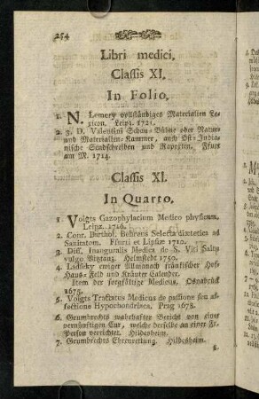 254-262, Libri medici. - Libri Historici. - Libri Philosophici.