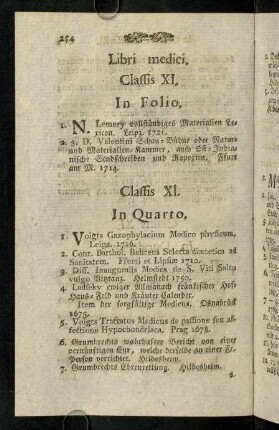 254-262, Libri medici. - Libri Historici. - Libri Philosophici.