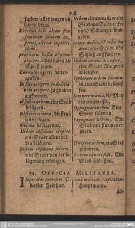 31. Officia Militaria