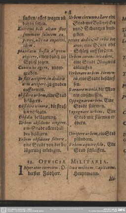 31. Officia Militaria