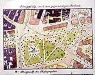 Hansjakob, Gottfried; Augsburg - Innenstadt, Königsplatz, Ernst-Reuter-Platz; Königsplatz und Fußgängerzone - Königsplatz (Grundriss um 1900), Bestandsplan