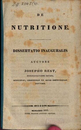 De nutritione : diss. inaug.