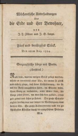 Fünf und dreißigstes Stück