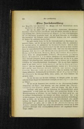 ¬Eine¬ Zurückweisung : der Angriffe des Professor Dr. Preyer auf das Gymnasium durch Professor Dr. Vaihinger