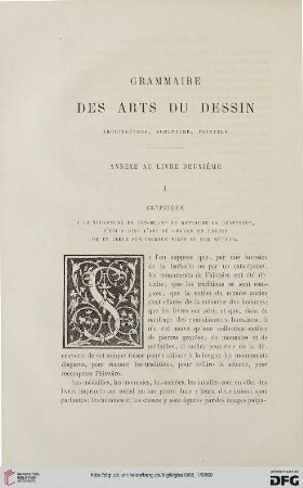 18: Grammaire des arts du dessin, 2, [Sculpture]; Annexe : architecture, sculpture, peinture