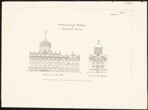 Erweiterung des Alten Rathauses, Potsdam: Ansicht vom Alten Markt, Ansicht vom Blücherplatz