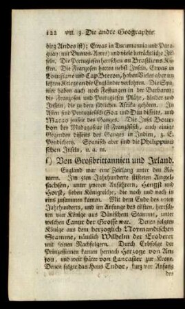 f) Von Großbrittannien und Irland.