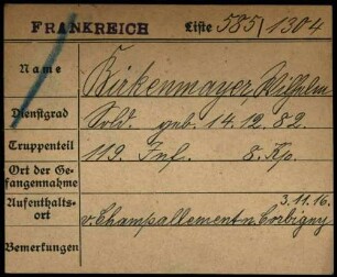 Birkenmayer, Wilhelm - Birkle, Franz