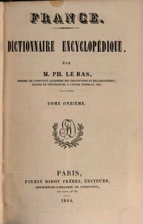 France : dictionnaire encyclopédique, 11