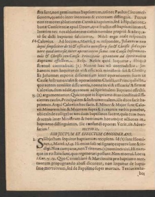 Sectio II. Subiectum et Effectum Considerans.