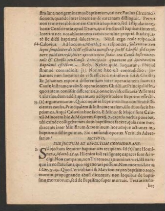 Sectio II. Subiectum et Effectum Considerans.