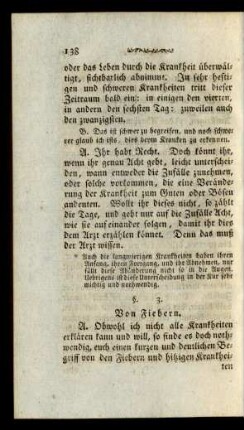 §. 3. Von Fiebern