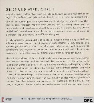 Geist und Wirklichkeit