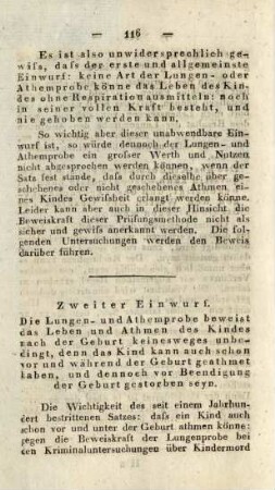 Zweiter Einwurf