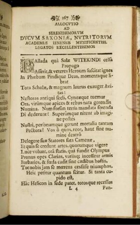 Allocutio Ad Serenissimorum Ducum Saxoniae, Nutritorum ...