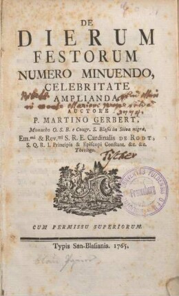 De Dierum Festorum Numero Minuendo, Celebritate Amplianda