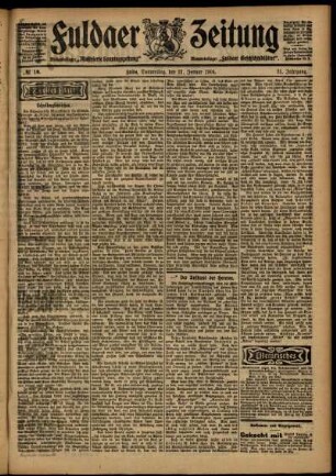 Zweite Ausgabe vom Donnerstag, den 21. Januar 1904.