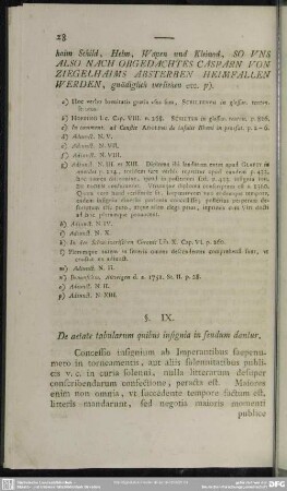 §. IX. De aetate tabularum quibus insignia in feudum dantur