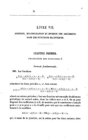 LIVRE VII. - Addition, multiplication et division des arguments dans les fonctions elliptiques.