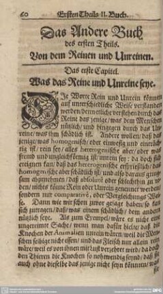 Das erste Capitel. Was das Reine und Unreine seye.