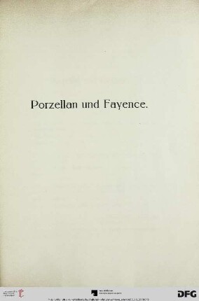 Porzellan und Fayence (Nr. 205-312)