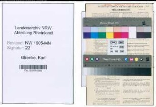 Entnazifizierung Karl Glienke , geb. 07.05.1899 (Maschinenschlosser)