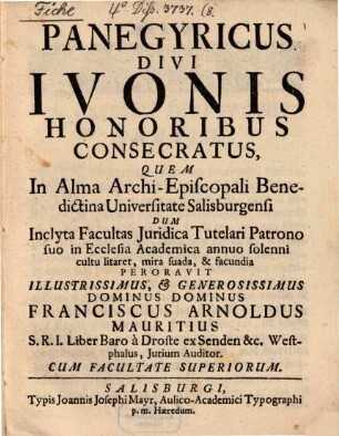 Panegyricus divi Ivonis honoribus consecratus