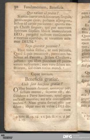 Caput tertium. Beneficia gratiae.