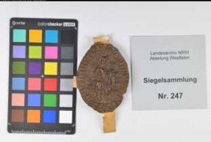 Siegler: Neuenheerse, Stift Überlieferungsart: Original. Stoff: Wachs Farbe: braun Form: spitzoval. Durchmesser: 65 Art: Typ: Umschrift: