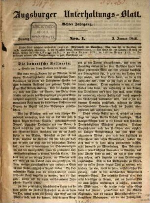 Augsburger Unterhaltungs-Blatt. 1846 = Jg. 8