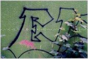 Graffiti auf grünem Grund (Altersgruppe bis 14)