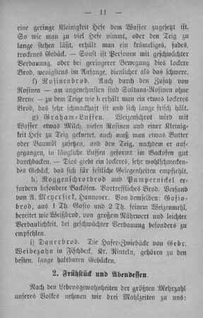 2. Frühstück und Abendessen