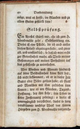 Selbstprüfung.